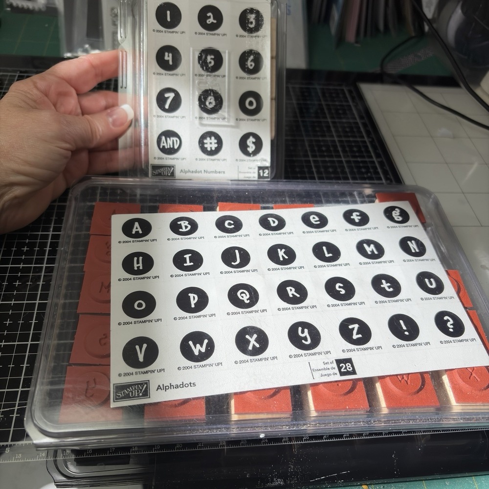 Stampin Up Alphadots Rubber Stamps 2004 Alphabet & Numbers 40 Pc Set Retired New